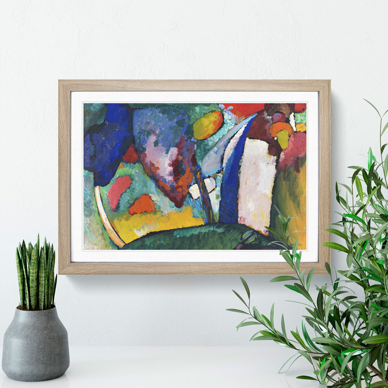 The Waterfall by Wassily Kandinsky - Picture Frame Painting, Oak, 27cm H x 36cm W x 2cm D