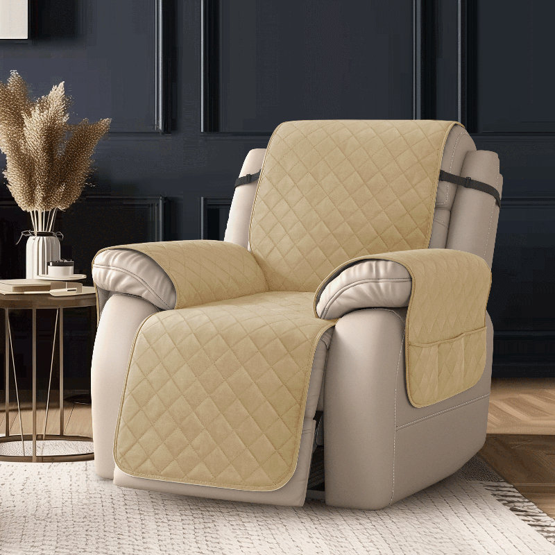 Housse matelassée et réversible pour fauteuil inclinable, Kaki, Grand H 91 po x l 28 po x P 22 po