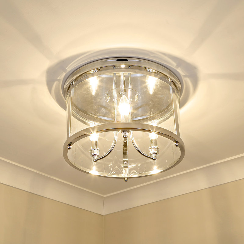 Aarav Glass Flush Mount, Chrome