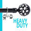Jerold Satin Black Stainless Steel Adjustable 78cm to Single Curtain Pole-216493664-216493667
