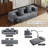 Gray Velvet Convertible Sofa Bed, 2-in-1 Folding Sleeper Couch-15663701
