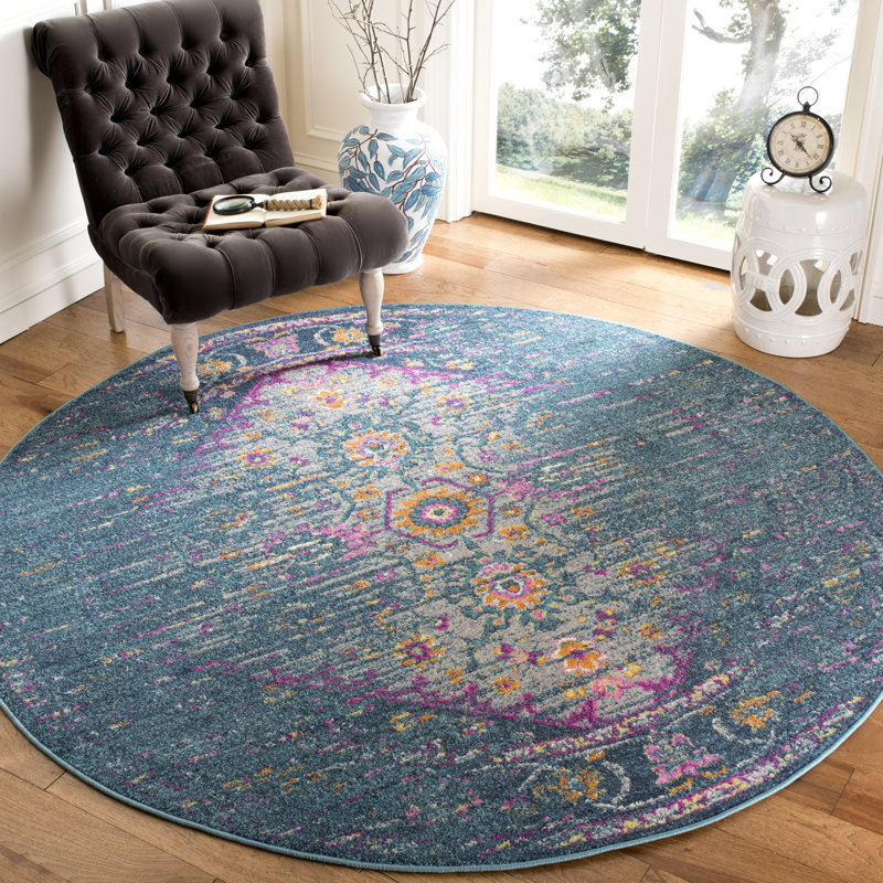 Tapis bleu Felty, Rond 6 pi 7 po