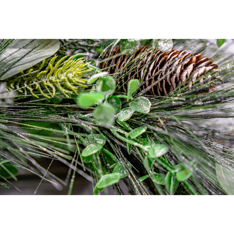 MISTLETOE 183 cm in. Lighted Fresh Faux Artificial Mixed Assortment Garland