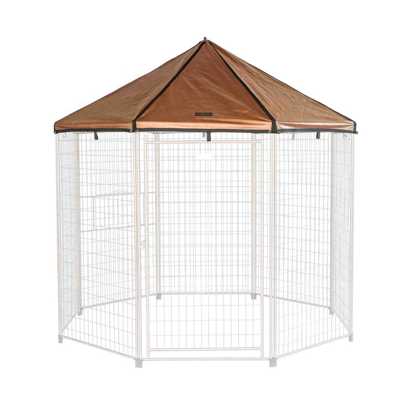 Pet Gazebo Replacement Canopy - Reversible - Brown/White, Polyethylene, 96" H x 96" W x 96" D