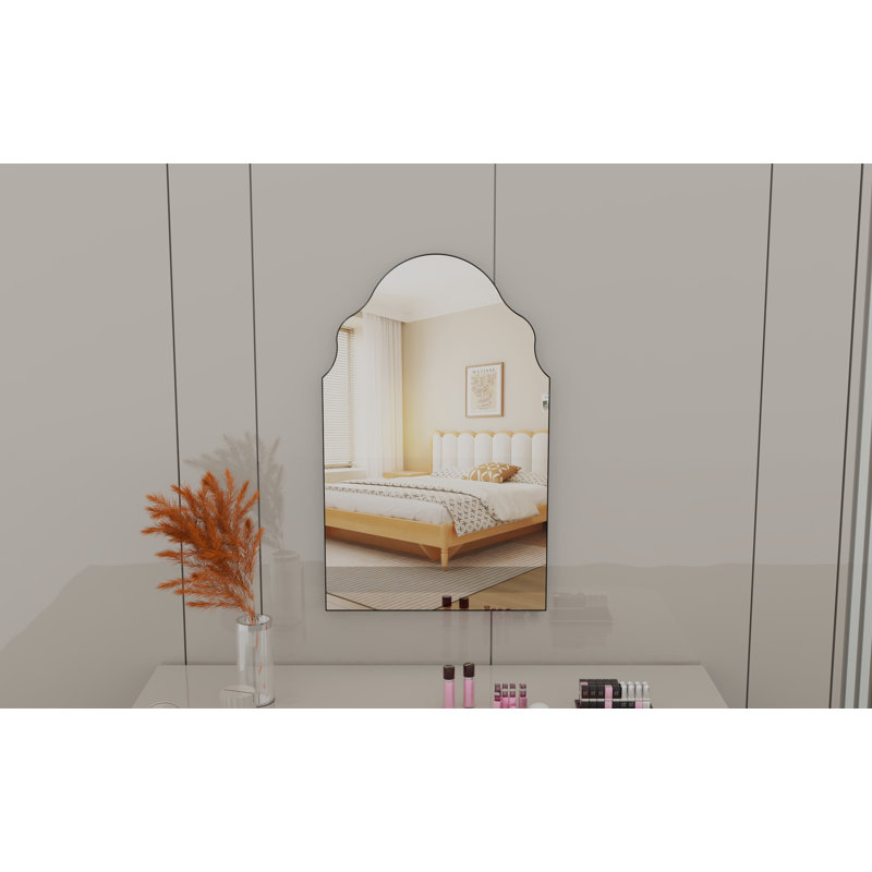 Barty Metal Flat Mirror, Black