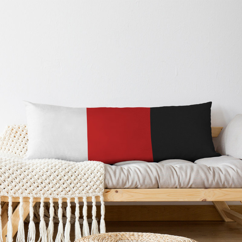 Stripes Medium Polyester/Polyfill Body Pillow, Acton, Red Middle/Black
