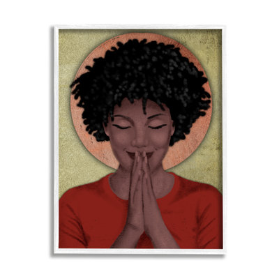 «Hopeful Woman In Prayer», forme géométrique de soleil par Marcus Prime - impression sur toile