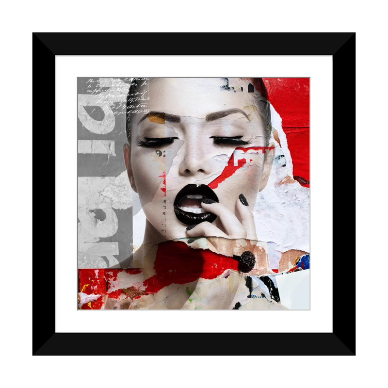 «Absolument Beautiful I», impression sur toile, Papier avec cadre noir, Blanc, H 24 po x l 24 po x P 1 po