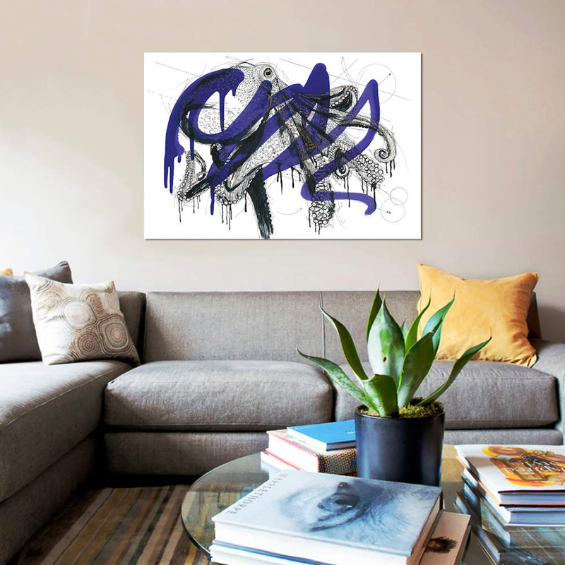Octopus Reef, reproduction sur toile, H 8 po x l 12 po x P 0,75 po, Toile tendue, Pas de tapis