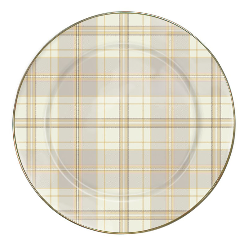 Tartan Latte Dinner Plate