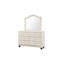 Commode capitonnée à 7 tiroirs de style moderne avec tissu en velours et bois