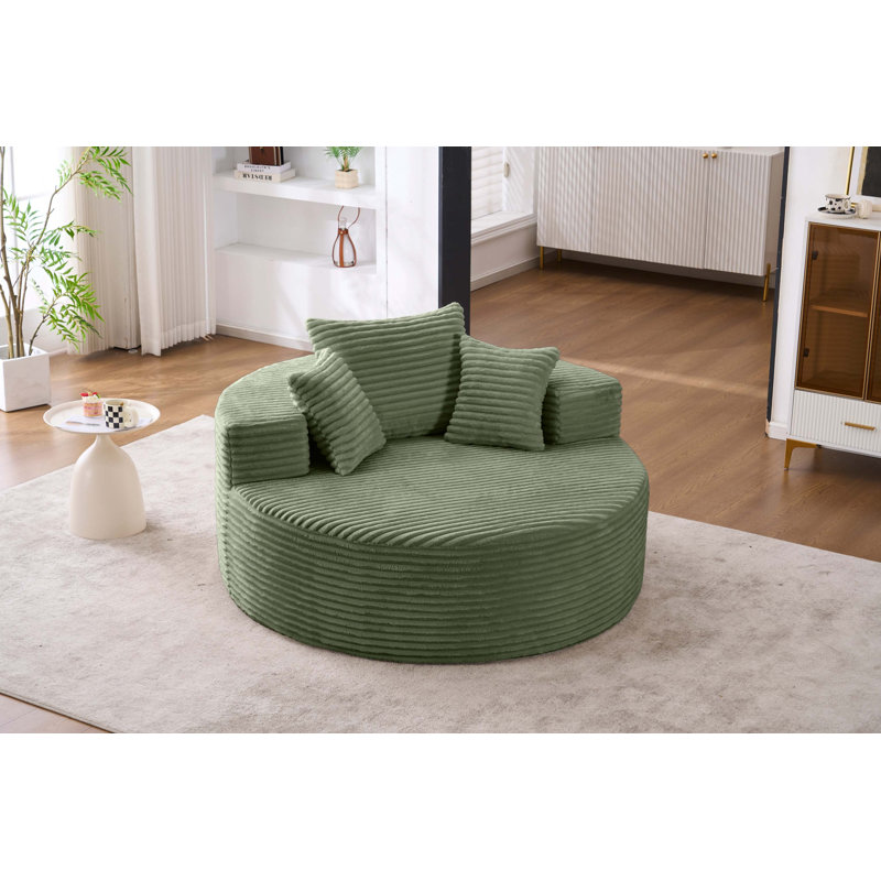 Fauteuil d'appoint moderne et moelleux sans assemblage, Vert