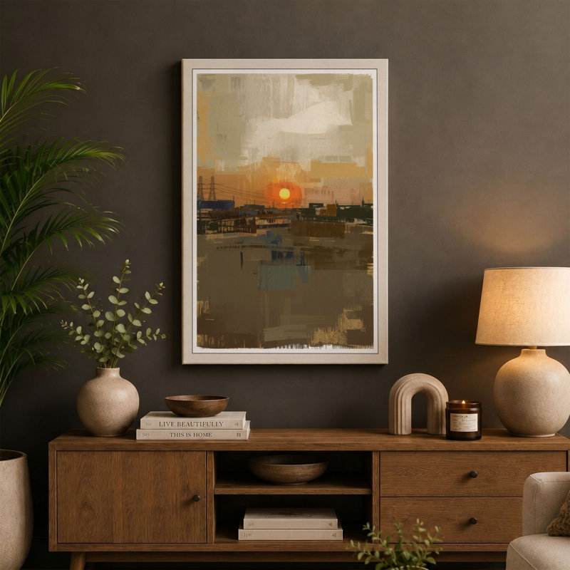 Dawn Industrial - Wrapped Canvas, 24x16 - 61.0 x 40.6 cm, Black Border