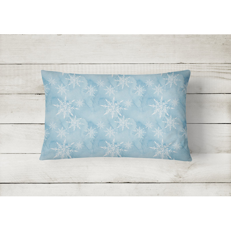  Watercolor Snowflake Indoor/Outdoor Throw Pillow