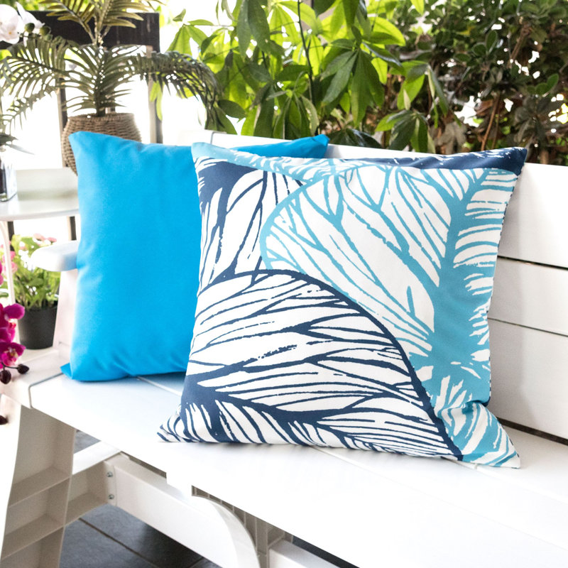  Square Outdoor Pillow Cover & Insert, Blue
