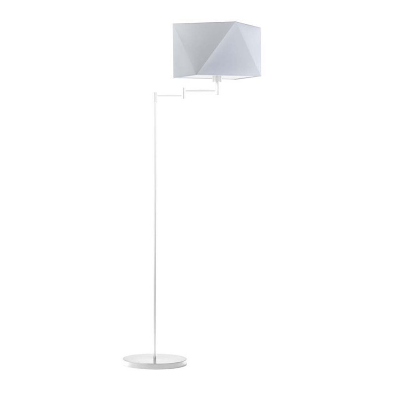 Glasper 163cm Swing Arm Floor Lamp, White, Light Grey