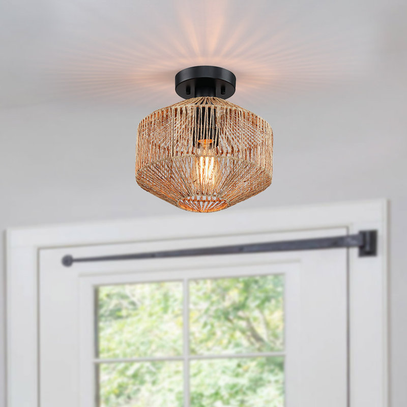 Breah Wood Semi Flush Mount