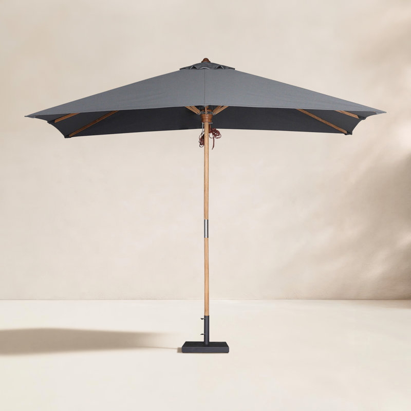 Parasol de marché rectangulaire 118 po x 86,5 po Nadira, Gris