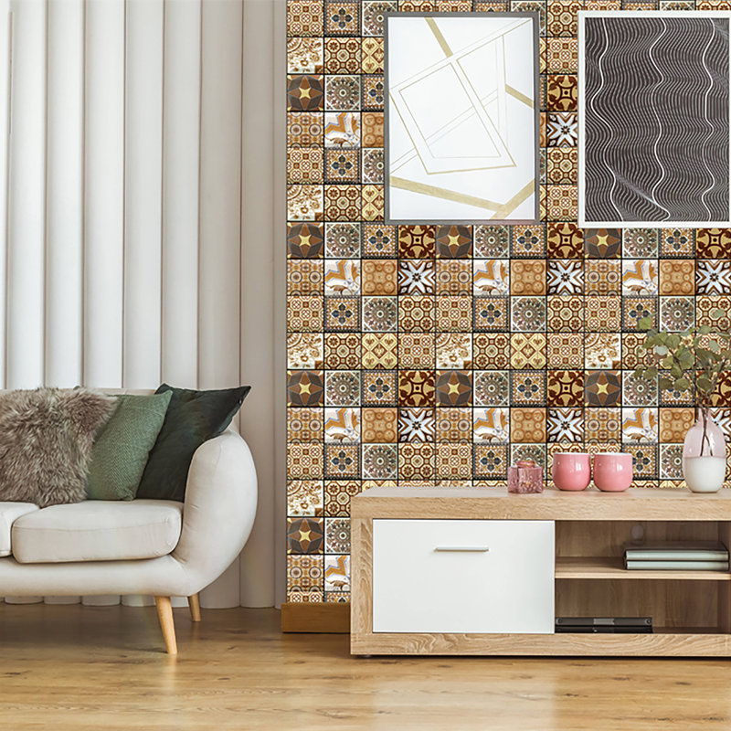 30.5cm W x 30.5cm L PVC Peel and Stick Field Tile