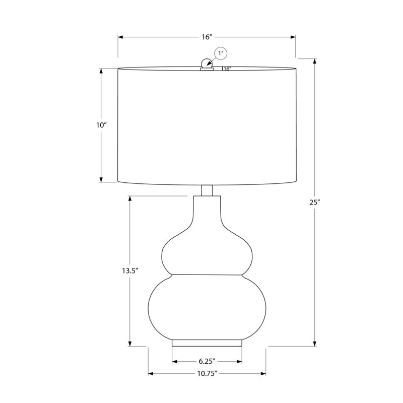 Lighting, h 25 po, lampe de table, abat-jour ivoire / crème, céramique crème, contemporain