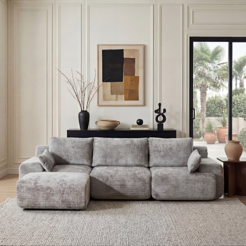 Canapé modulaire Boneless, Gris chenille