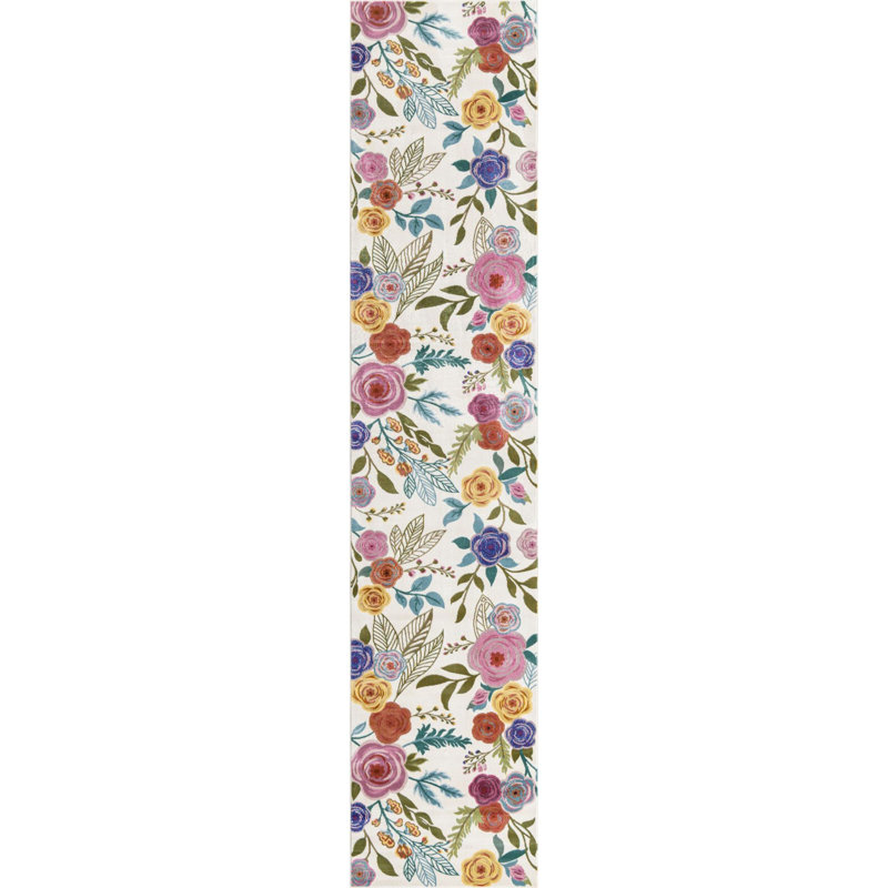 Floral Indoor Rug, Runner 2'7" x 12'