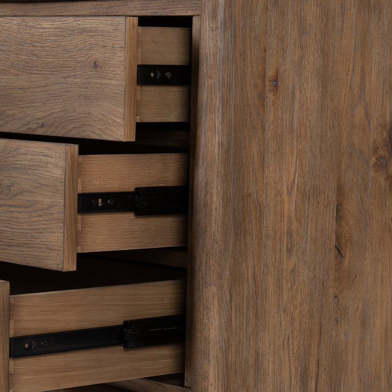 Glenview 3 - Drawer Solid Wood Nightstand, Weathred Oak
