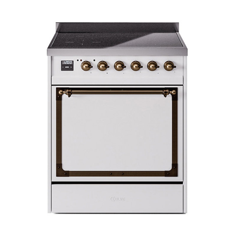 ILVE Nostalgie II Noblesse 30 in Induction Range, White/Bronze