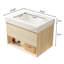 Meuble-lavabo flottant de 30 po avec lavabo, armoire de rangement en contreplaqué, tiroir et tablette avec capteur de lumière, lavabo encastré en céramique et plateau en pierre frittée dorée calacatta, pré-assemblé, finition texturée en travertin-1758326578