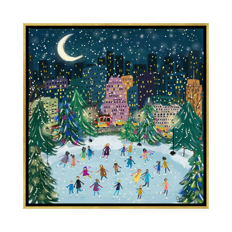 «Skating In The Park», reproduction d'art sur toile encadrée, H 37 po x l 37 po, Reproduction encadrée sans passe-partout