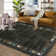 Modern Machine Washable Rugs Bordered Design Non-Slip Low Pile Rubber Backing Indoor Area Rug for Living Room Bedroom Kitchen Dining Room