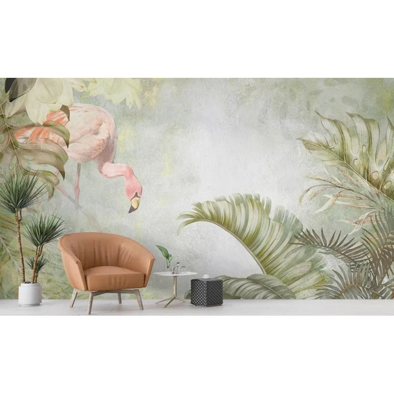 Adhésif mural doux et tropical, L 108 po x l 96 po