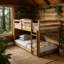 Lits simples superposés en bois massif avec échelle-1626690524