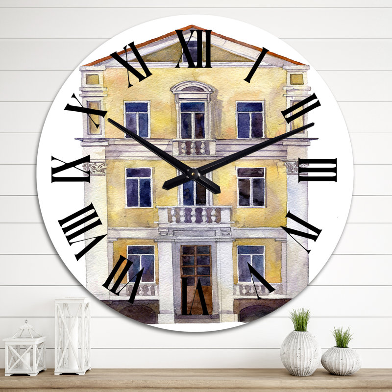Horloge murale bohème et éclectique jaune, Grand
