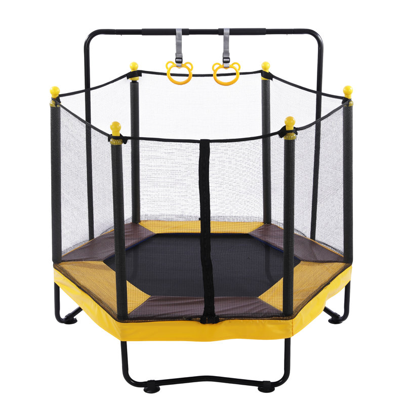 Fer de 54 po, polyéthylène, polypropylène, PVC mini brun trampoline et jaune