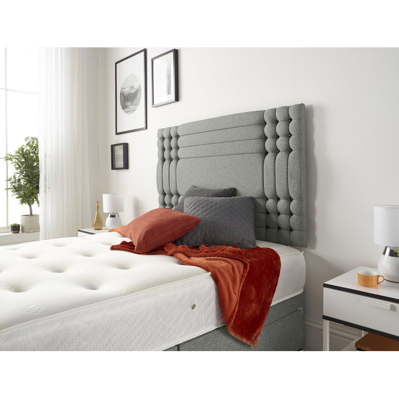 Dennishia Coilsprung Divan Bed Set, 1 Drawer, Small Double (4'), Silver