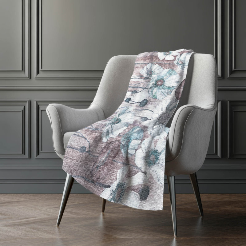Jeté floral Sherpa ASB712 Addison, Sarcelle
