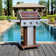 Permasteel 3-Burner Compact Propane Gas Grill with Foldable Side Tables and Grilling Tool Hooks