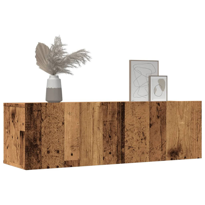 Rukshan Unfinished TV Stand for TVs up to 24", Old Wood