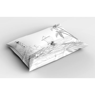 Black/White Polyester Microfiber Piece Sham