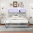 Queen Bed Frame with Storage Headboard and LED Lights Metal Platform bed with Charging Station
