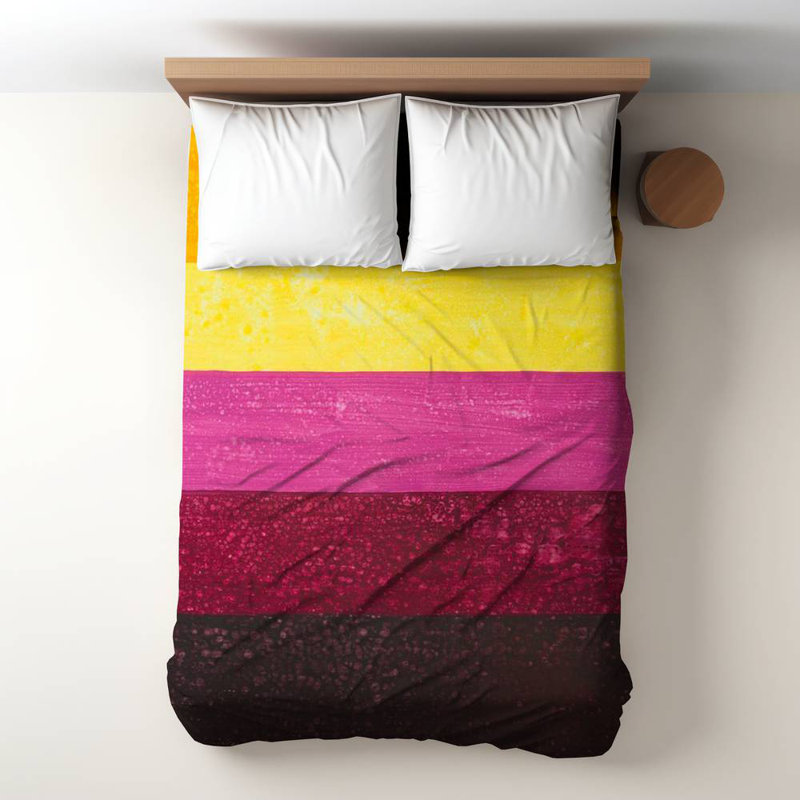 Polyester Sateen Duvet Cover, Twin Duvet, White Live Stripes