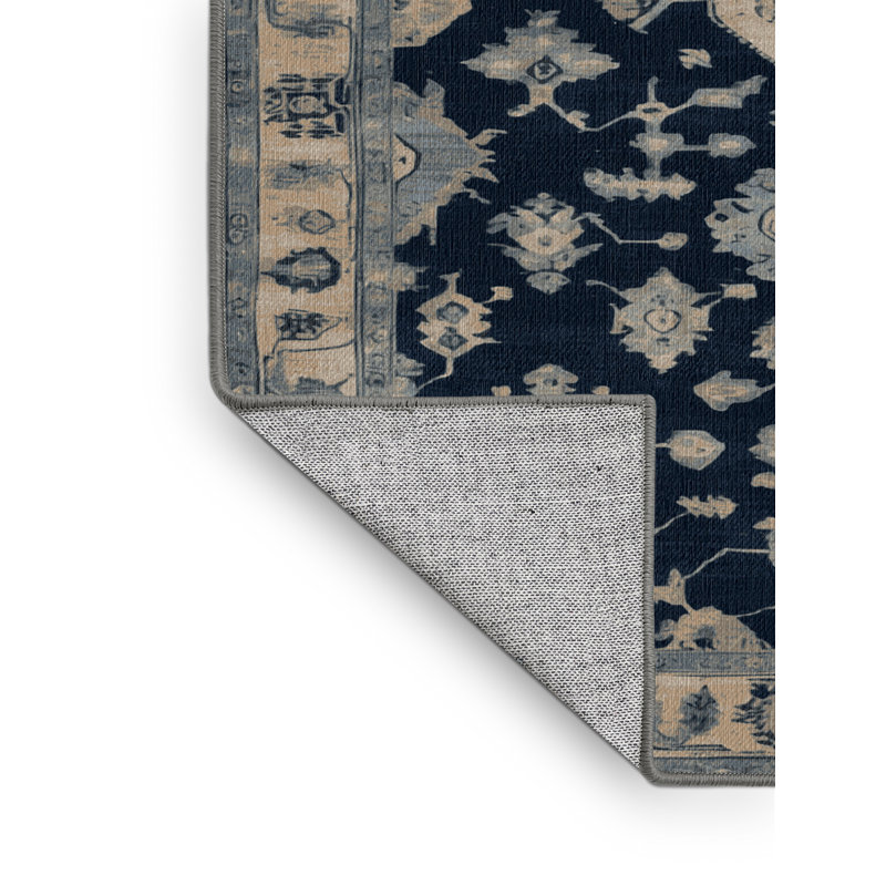 Tapis gris lavable à la machine, Rectangulaire 2 pi x 3 pi
