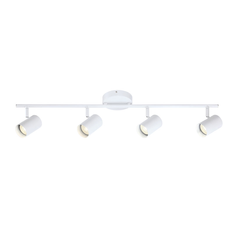 Flsnt 4-light Led Track Lighting Ceiling Fixture, Adjustable Track Lights For, Kitchen, Rotatable Heads, Modern Multi-directional Ceiling Spotlight, 24w, 3000k.