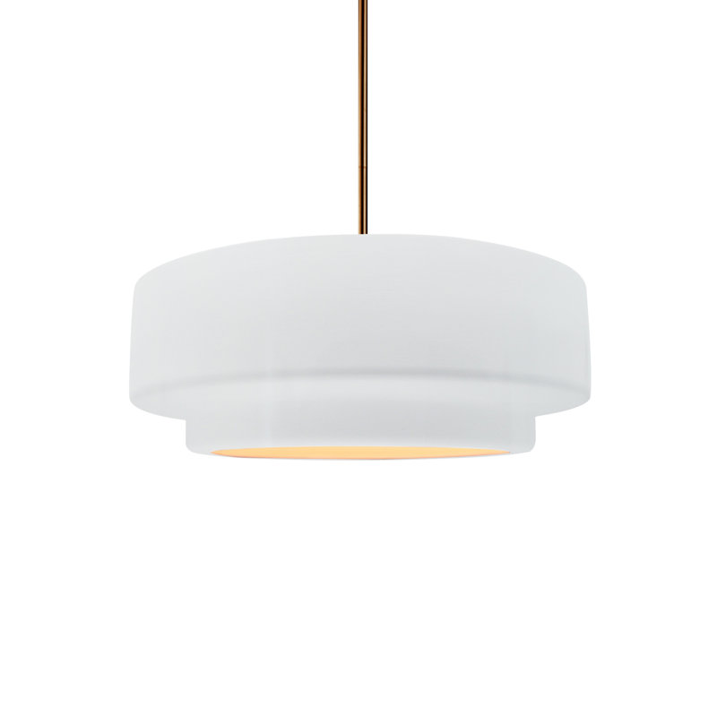 Luminaire suspendu à 1 lumière Meydan, Matte Black, Blanc brillant / blanc brillant, Incandescent