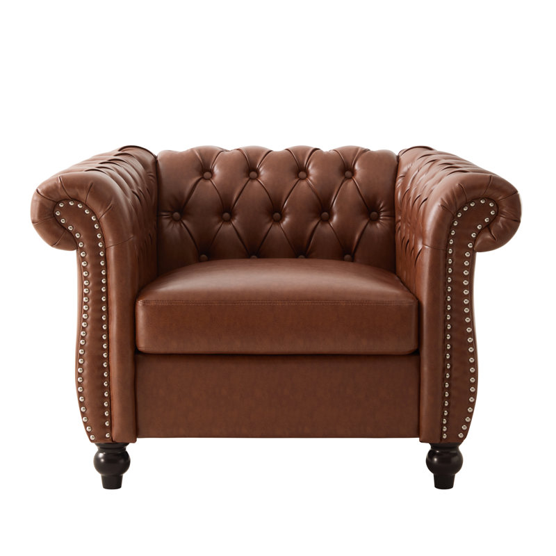 Faux Leather Chesterfield Chair