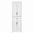 71"H Freestanding Bathroom Linen Cabinet with Adjustable Shelves