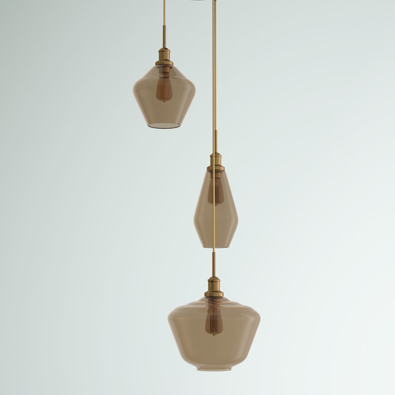 Colette 3-Light Cluster Chandelier, Gold