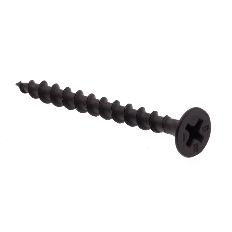 Vis à cloison sèche, tête trompette, embout cruciforme, acier galvanisé noir n ° 6 x 1 po (paquet de 500), Noir