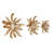 Wall Sculptures Polyresin Floral Design For Home Office Bedroom Living Room Set Of 3 - 16", 14", 10" Gold